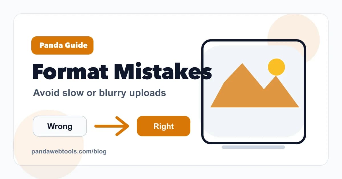 Common Image Format Mistakes and How to Avoid Them educational hero image from Panda Web Tools.