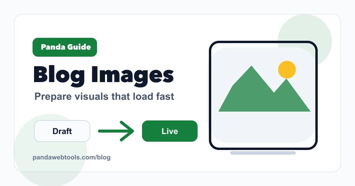 How to Prepare Blog Images for Faster Loading educational hero image from Panda Web Tools.