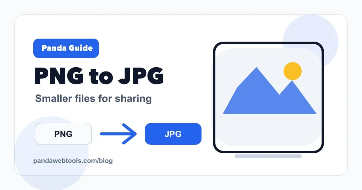 How to Convert PNG to JPG for Smaller Files educational hero image from Panda Web Tools.